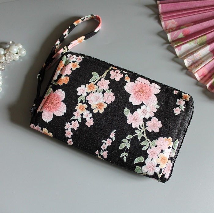 5.5" zippered Cards and coins wallet - Ayami black pink